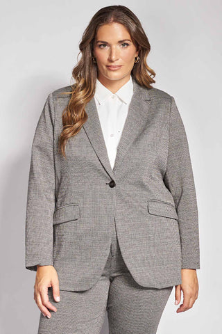 Tailored single-button blazer in plaid pattern - Cigare