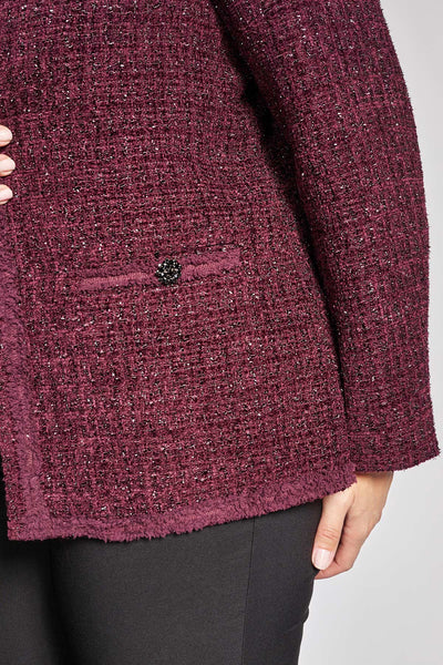 Σακάκι tweed τύπου chanel - Μπορντω