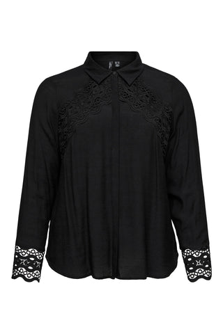 Shirt with guipure lace VERO MODA - Black