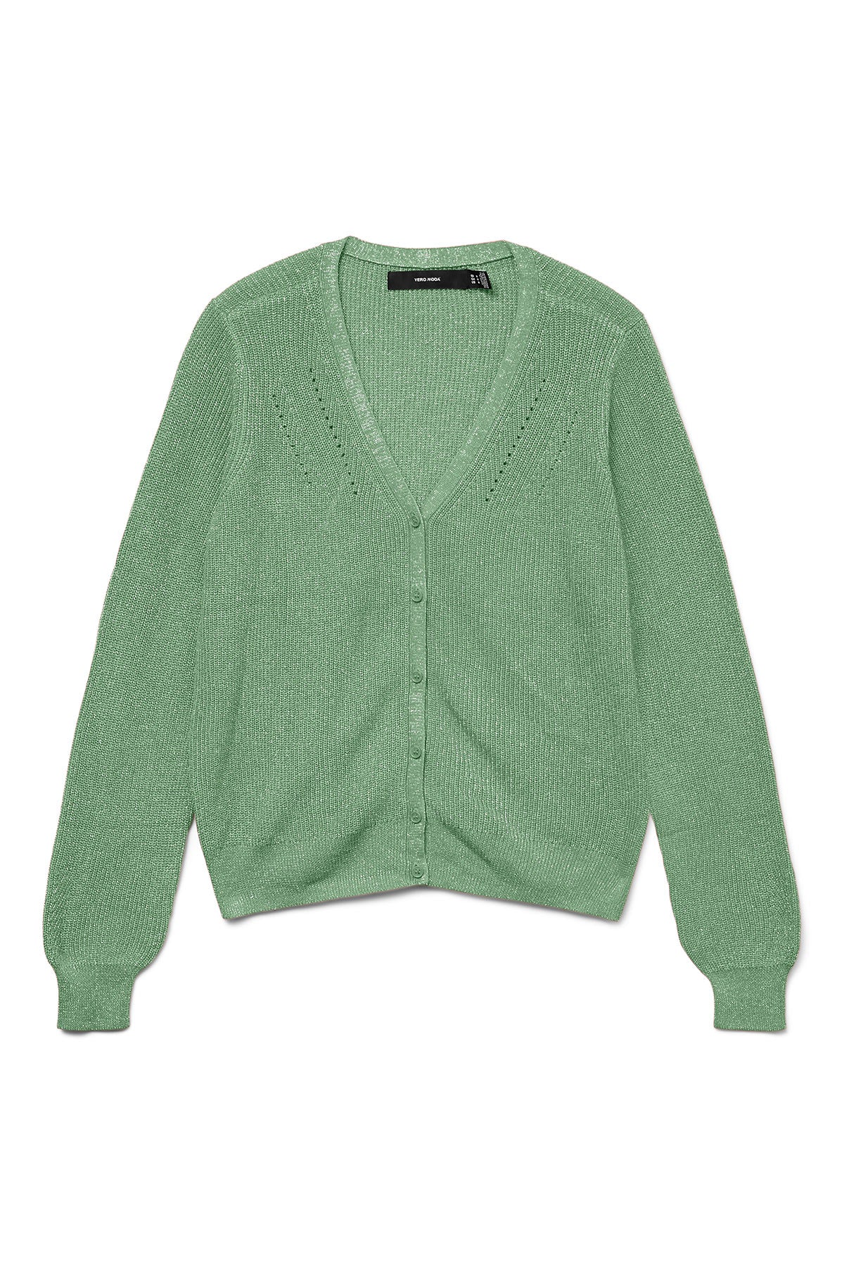 V-neck ζακέτα με λούρεξ VERO MODA - Πράσινο
