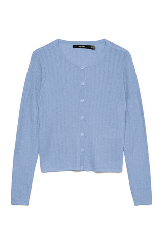 Ribbed Knit Cardigan with Lurex Detail VERO MODA - Light blue