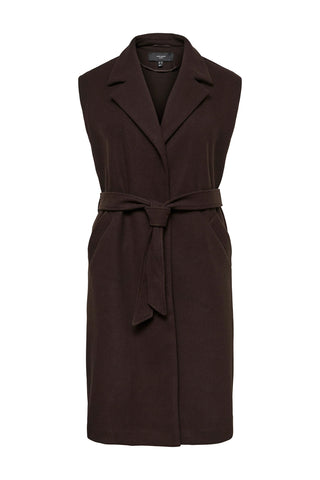 Longline Vest with Belt VERO MODA - Brown