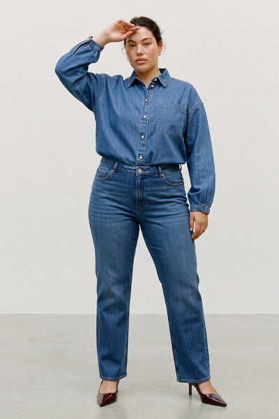 Denim πουκάμισο VERO MODA - Μπλε