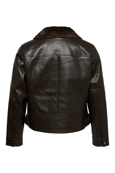 Τζάκετ δερματίνης τύπου biker VERO MODA - Καφέ