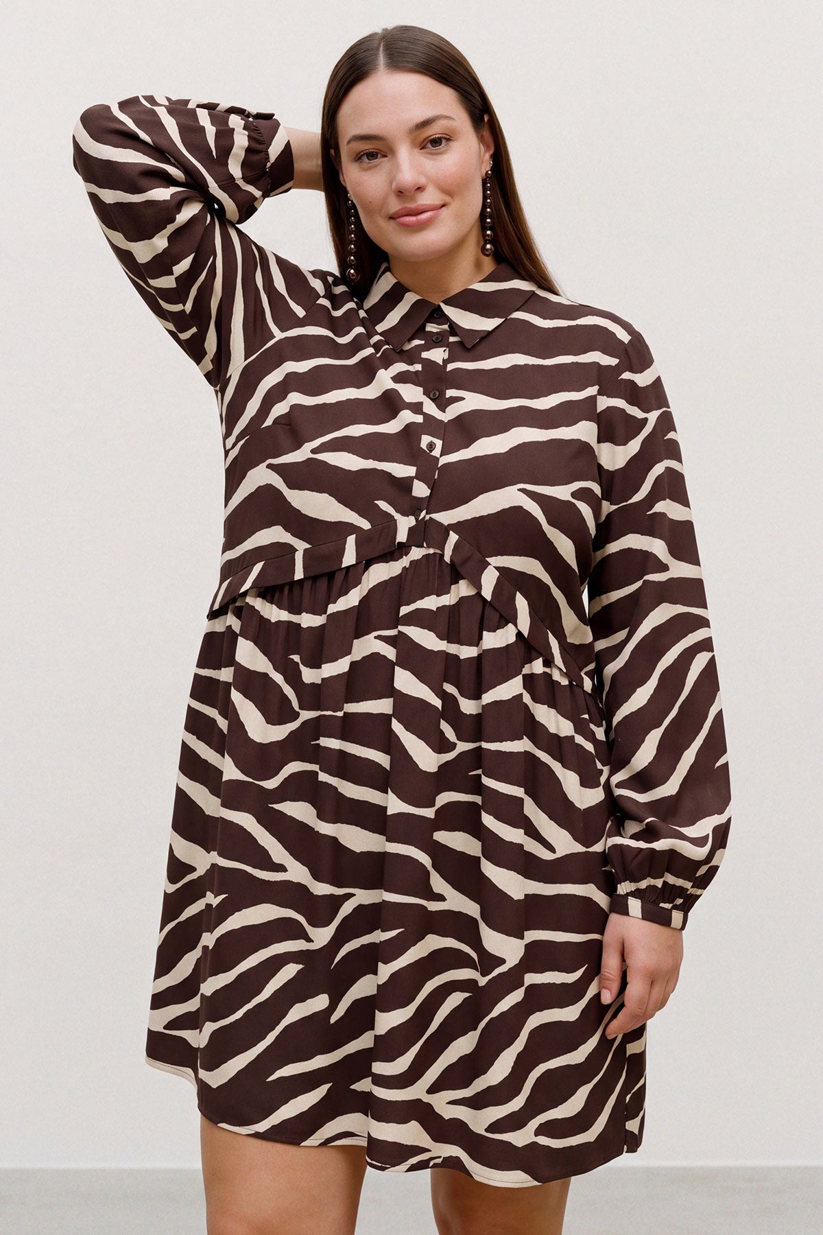Mini εμπριμέ φόρεμα Animal Print VERO MODA - Καφέ