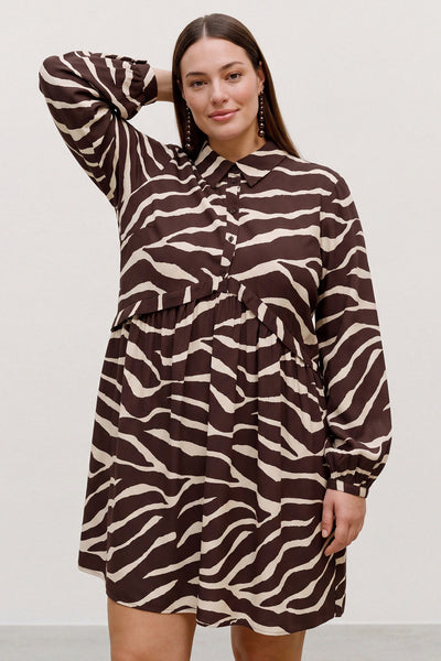 Mini εμπριμέ φόρεμα Animal Print VERO MODA - Καφέ