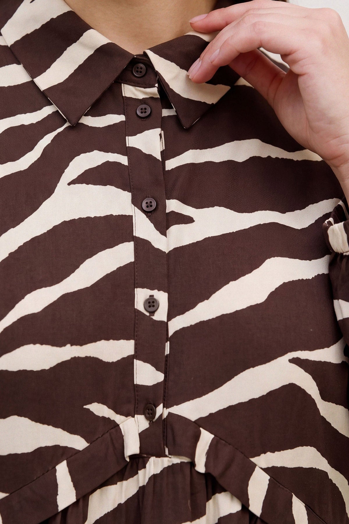 Mini εμπριμέ φόρεμα Animal Print VERO MODA - Καφέ