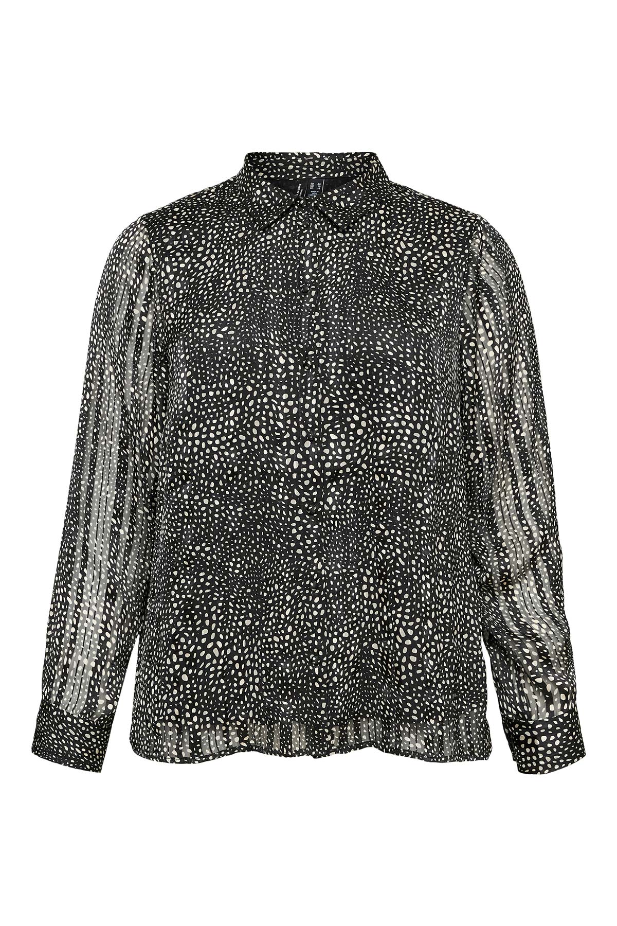 Πουκάμισο Εμπριμέ Chiffon με διάφανα μανίκια VERO MODA - Μαύρο