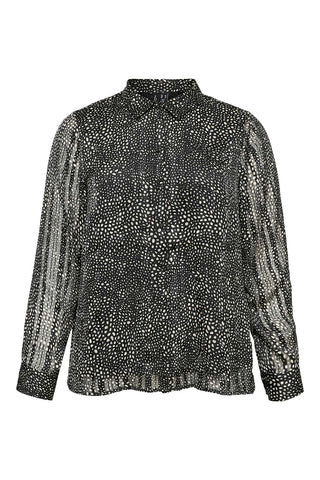 Πουκάμισο Εμπριμέ Chiffon με διάφανα μανίκια VERO MODA - Μαύρο