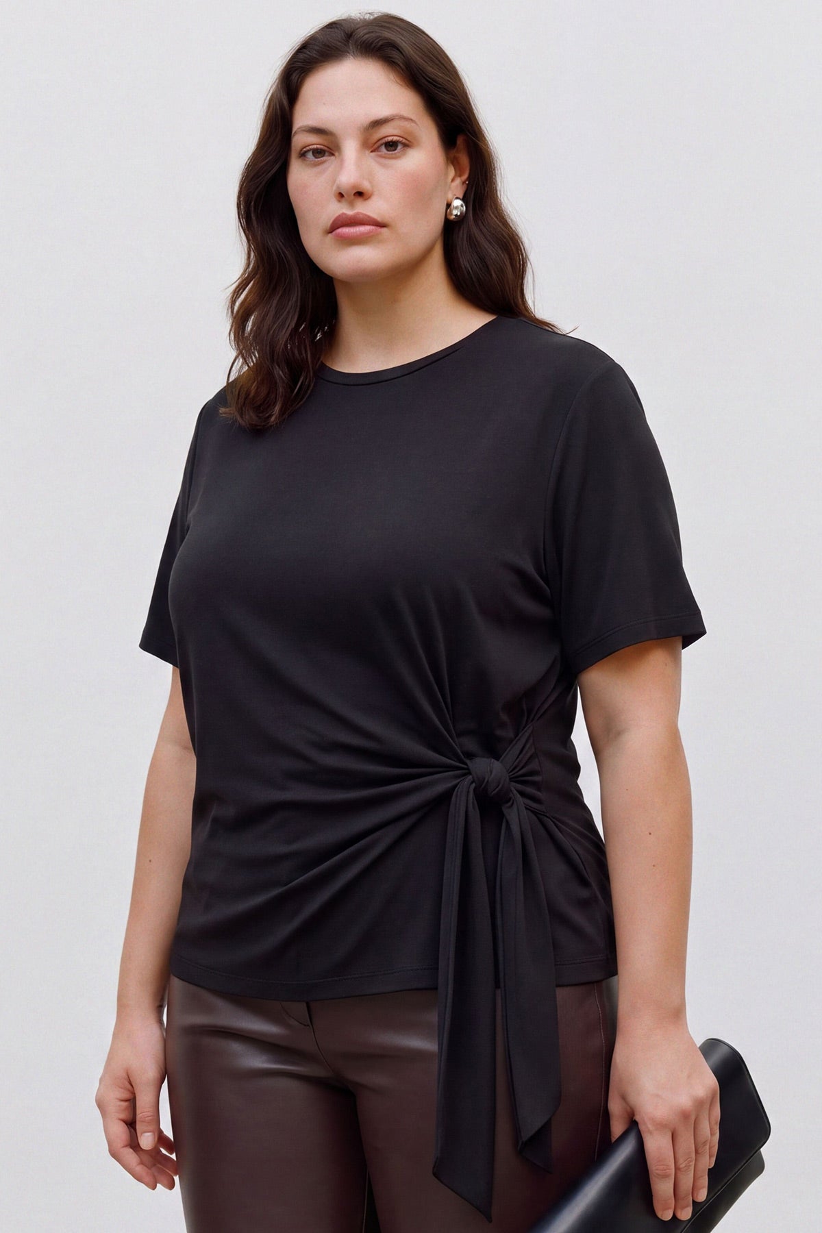 T-Shirt με δέσιμο VERO MODA - Μαύρο