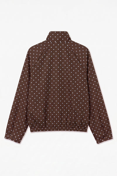 Bomber τζάκετ πουά με ψηλό λαιμό VERO MODA - Καφέ