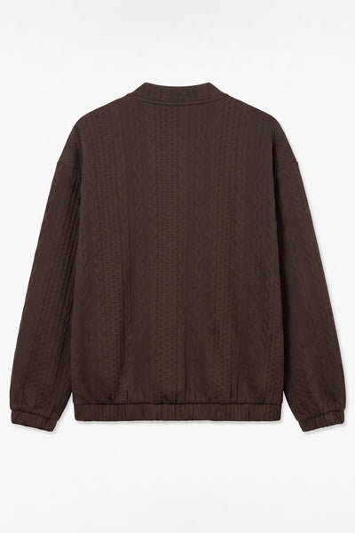 Bomber τζάκετ πλεκτό με πλεξούδες VERO MODA - Καφέ