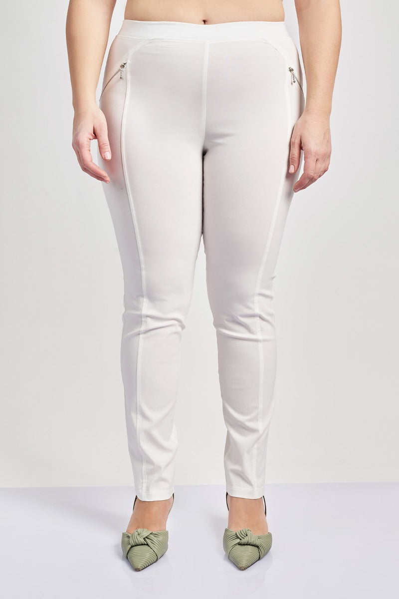 Cigarette Παντελόνι με φερμουάρ - Άσπρο