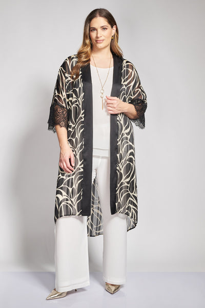 Evening wide leg double layer mouslin pants - White