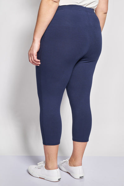 Basic capri leggings in viscose - Blue