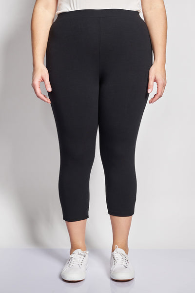 Basic capri leggings in viscose - Black