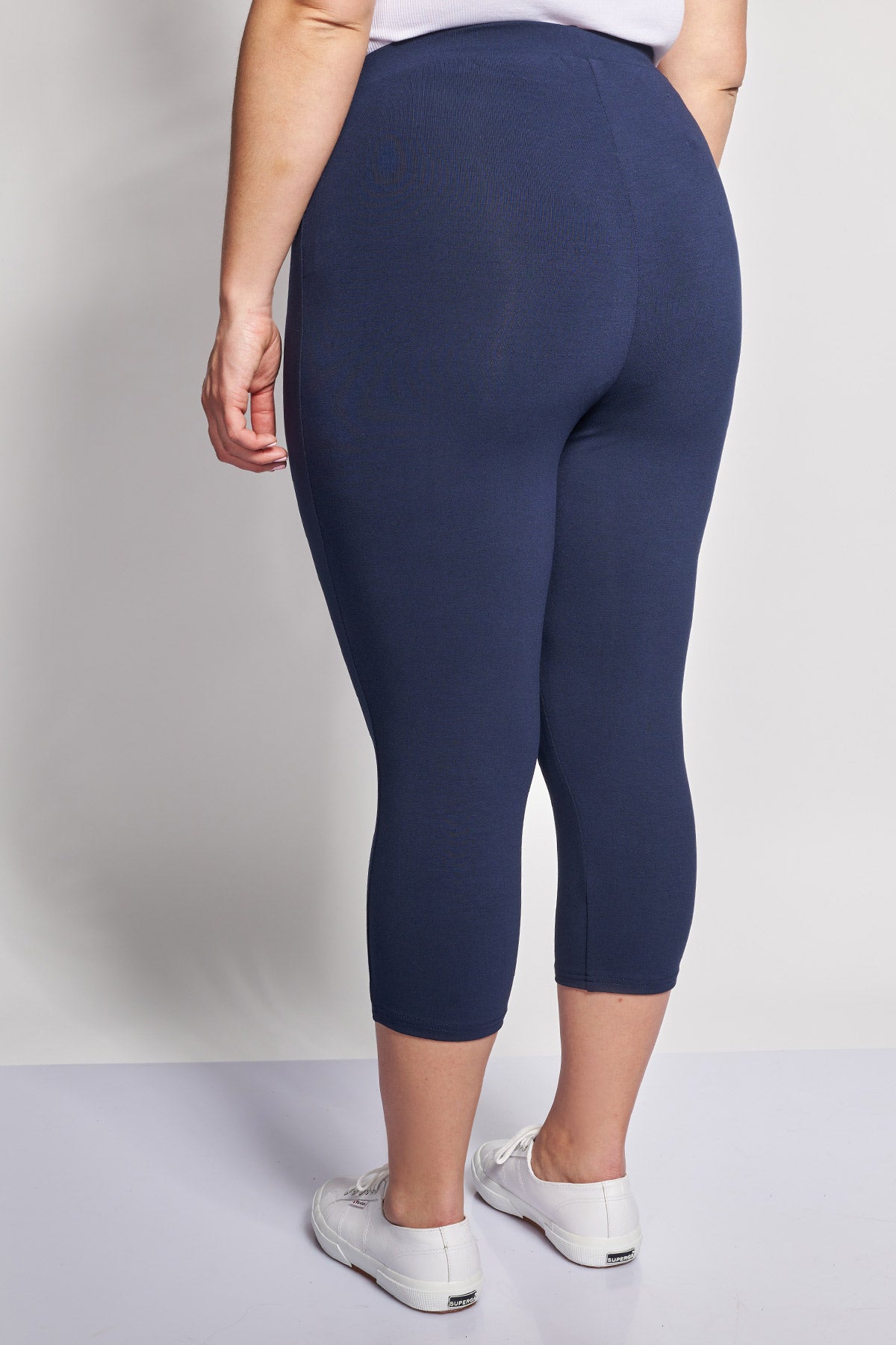 Basic capri leggings in viscose - Blue