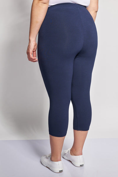 Basic capri leggings in viscose - Blue