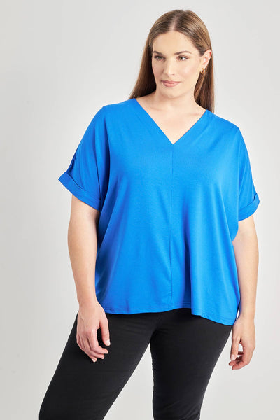 Basic blouse with vertical seam - Royal Blue
