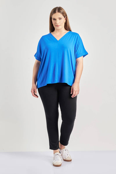 Basic blouse with vertical seam - Royal Blue