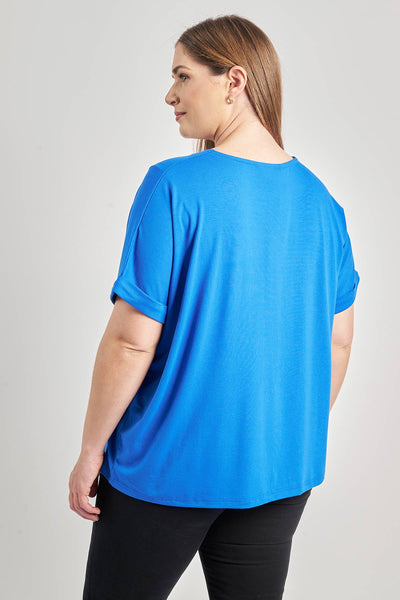 Basic blouse with vertical seam - Royal Blue