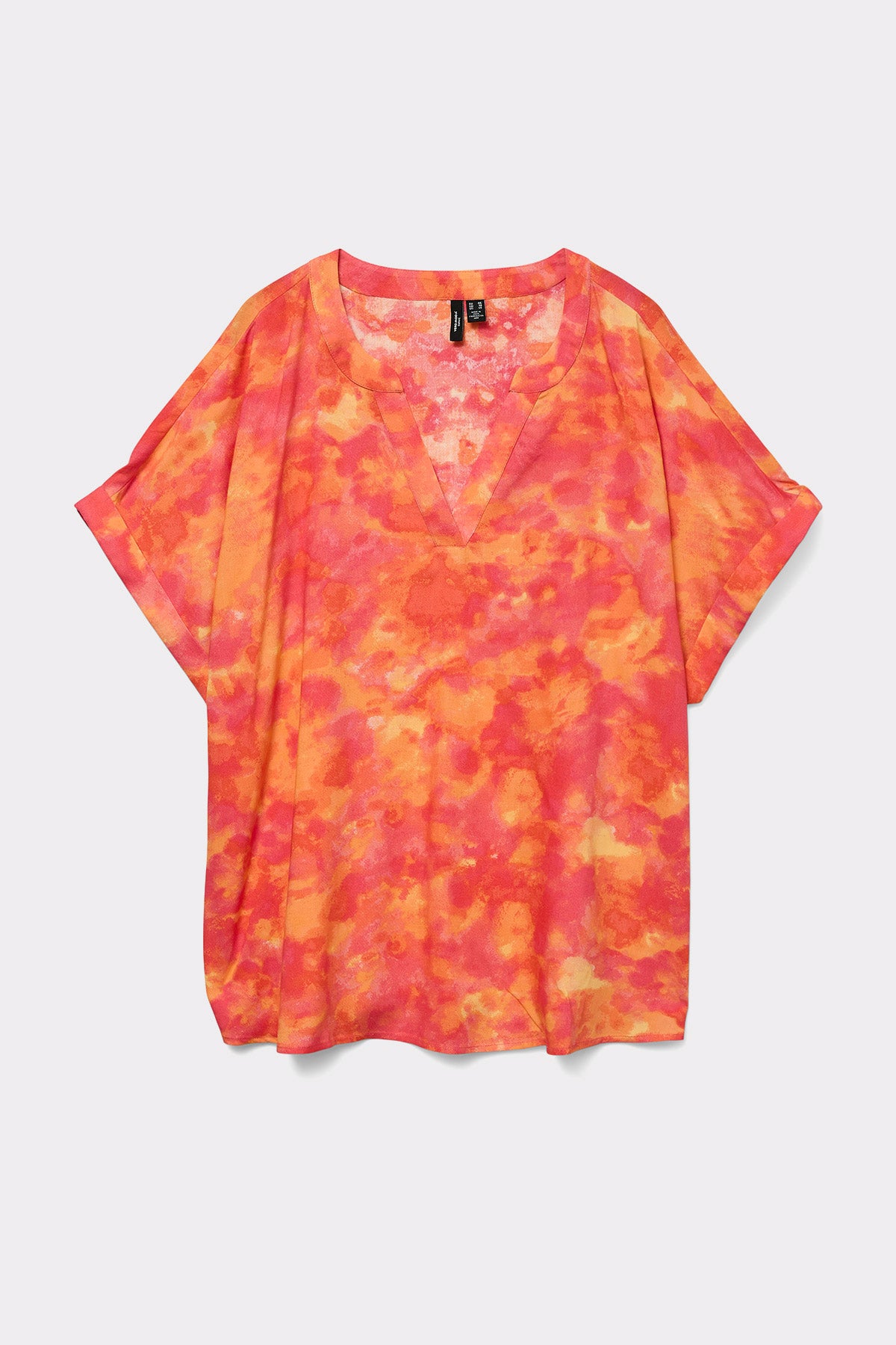 Εμπριμέ μπλούζα tie dye abstract VERO MODA - Κοραλί