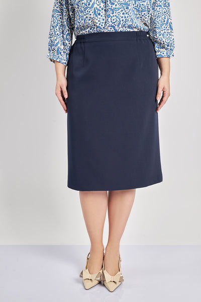 Midi crepe skirt - Blue