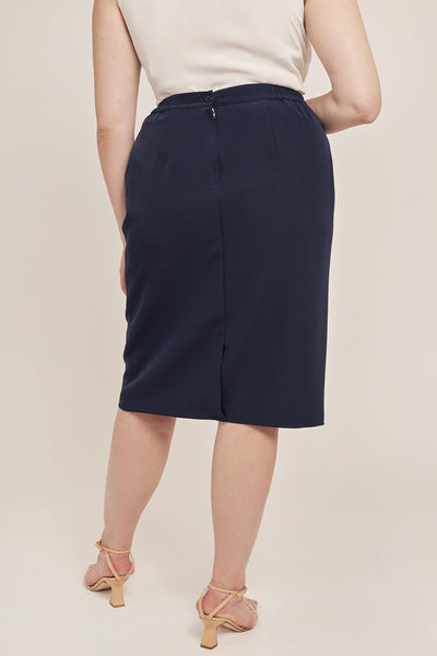 Crepe midi skirt - Blue