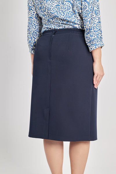 Midi crepe skirt - Blue