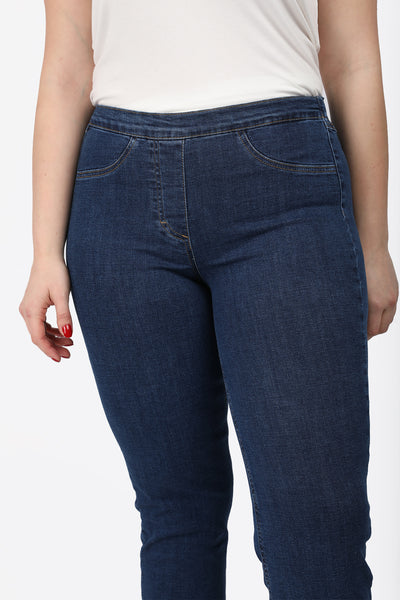 Jeggings denim με ελαστική μέση - Μπλε
