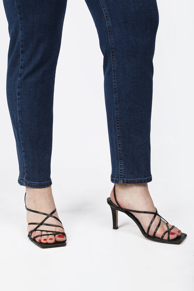 Jeggings denim με ελαστική μέση - Μπλε