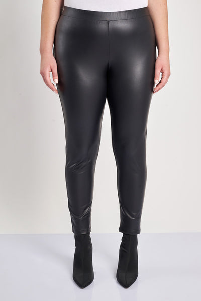 Wet look leather leggings - Black