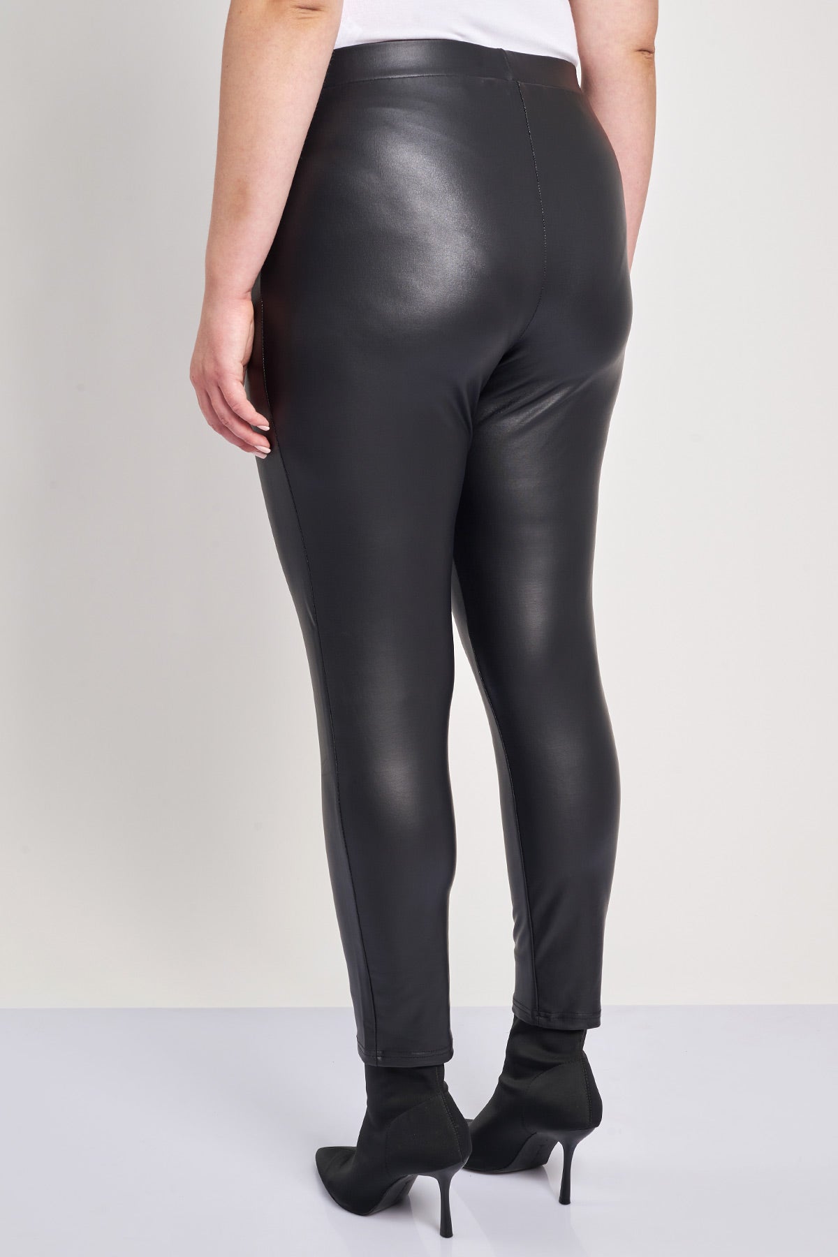 Wet look leather leggings - Black