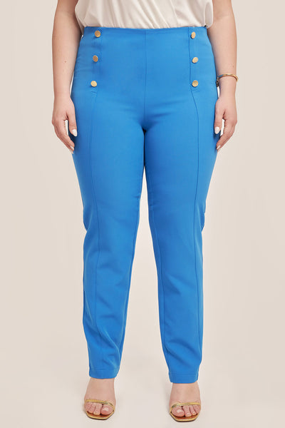 Crepe trousers with decoration - Royal Blue