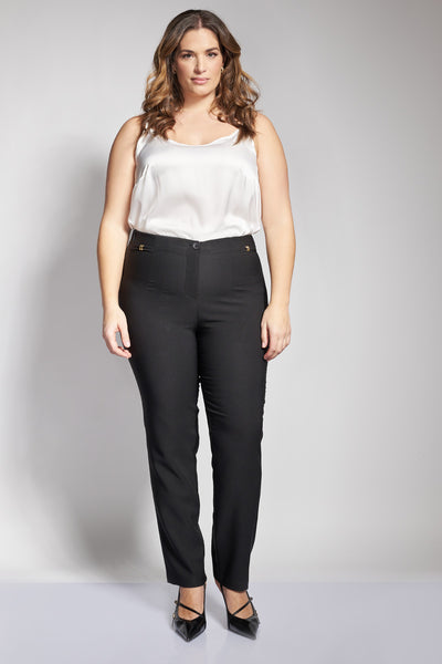 Crepe slim fit trousers - Black