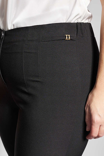 Crepe slim fit trousers - Black