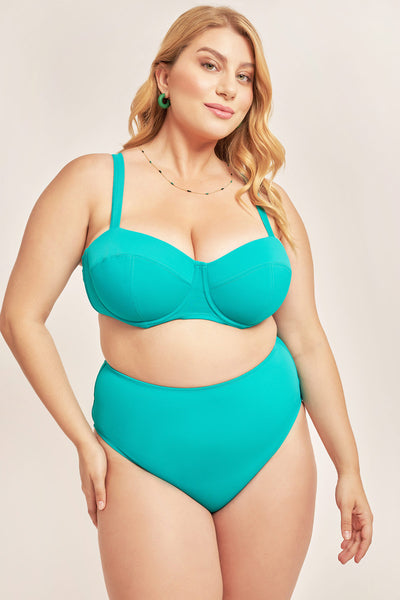 High-waist bikini bottom - Green