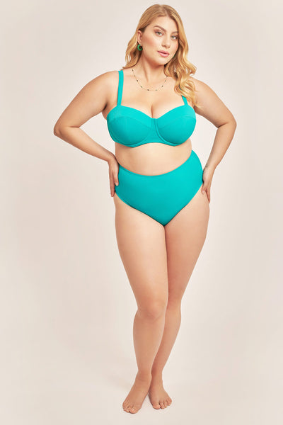 High-waist bikini bottom - Green