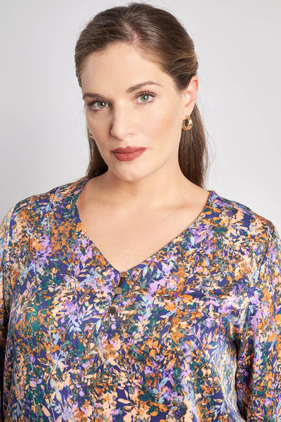 Floral printed viscose blouse - Lila