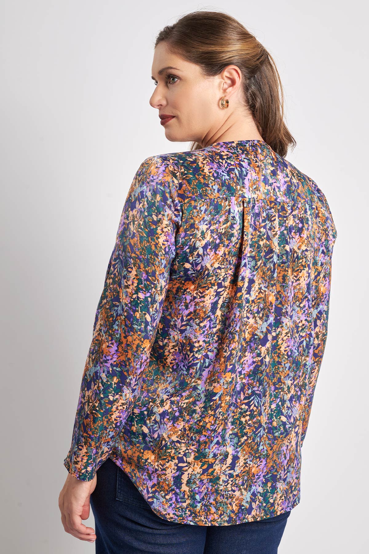 Floral printed viscose blouse - Lila