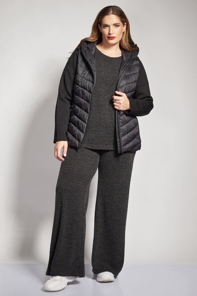 Knitted wide-leg trousers - Charcoal Grey