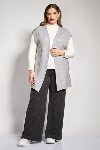 Knitted wide-leg trousers - Charcoal Grey
