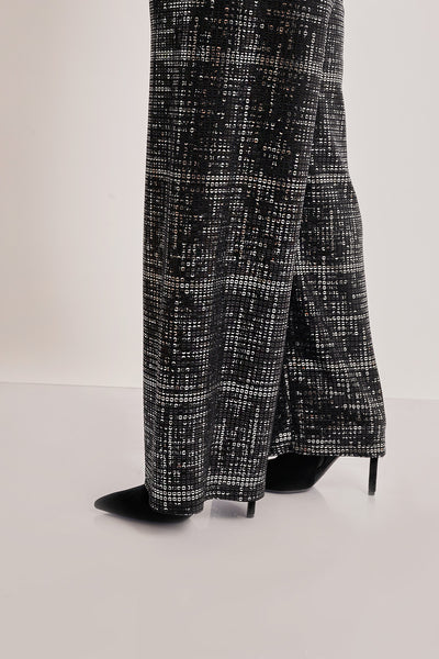 Trousers with sequins in arrangement - Black