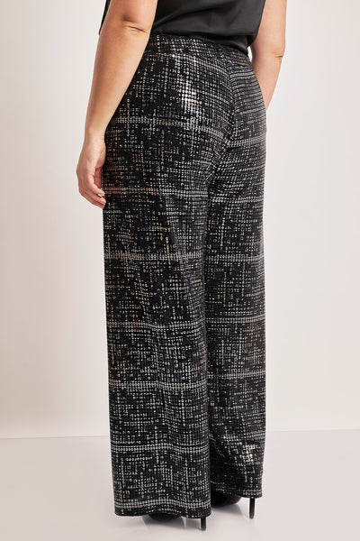 Trousers with sequins in arrangement - Black