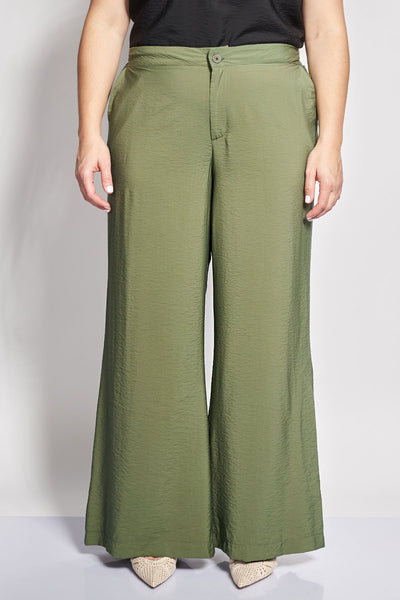 Παντελόνα σε linen look - Χακί