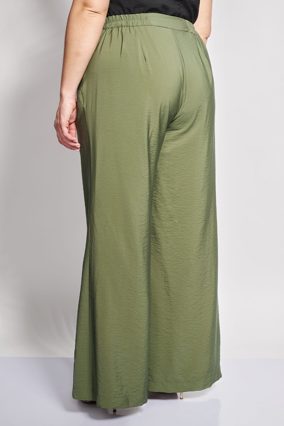 Παντελόνα σε linen look - Χακί