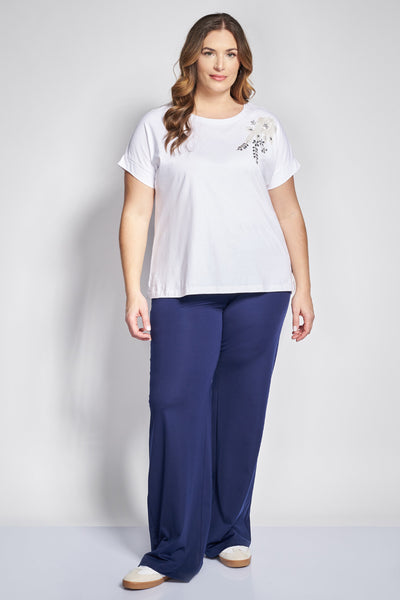 Παντελόνα ζέρσεϊ με ελαστική μέση - Μπλε