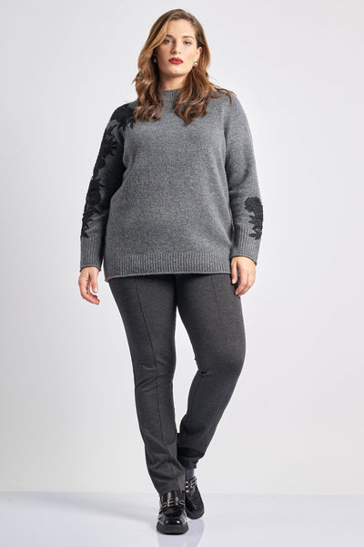 Cigarette trousers with zippers - Grey