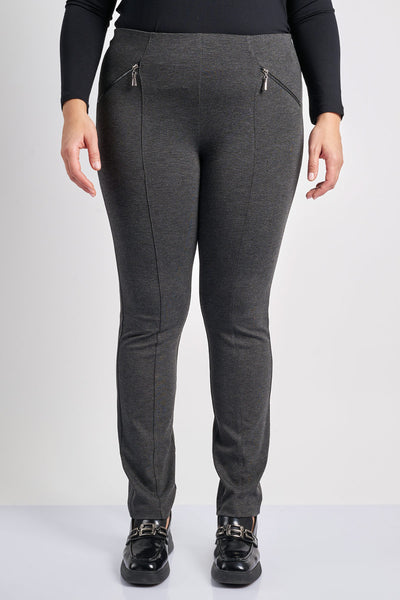 Cigarette trousers with zippers - Grey