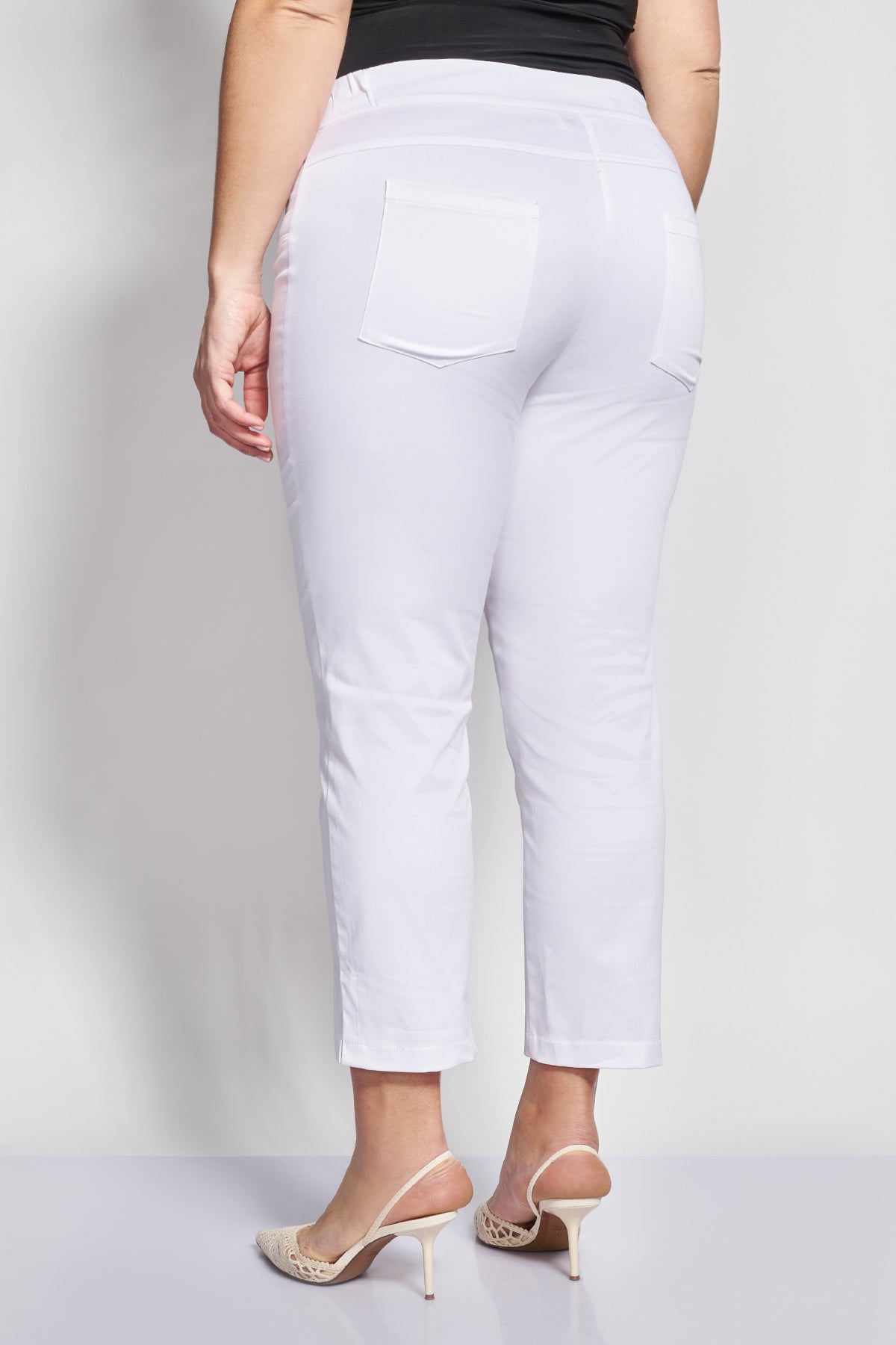 7/8 Cotton Gabardine Trousers - White